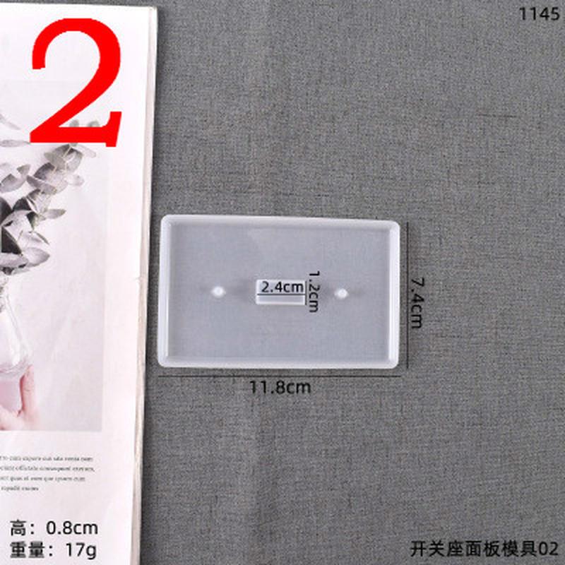 1PC Switch Board Silicone Mold Socket Panel Casting Mold Double Hole Square Single Hole Rectangle for DIY Handmade