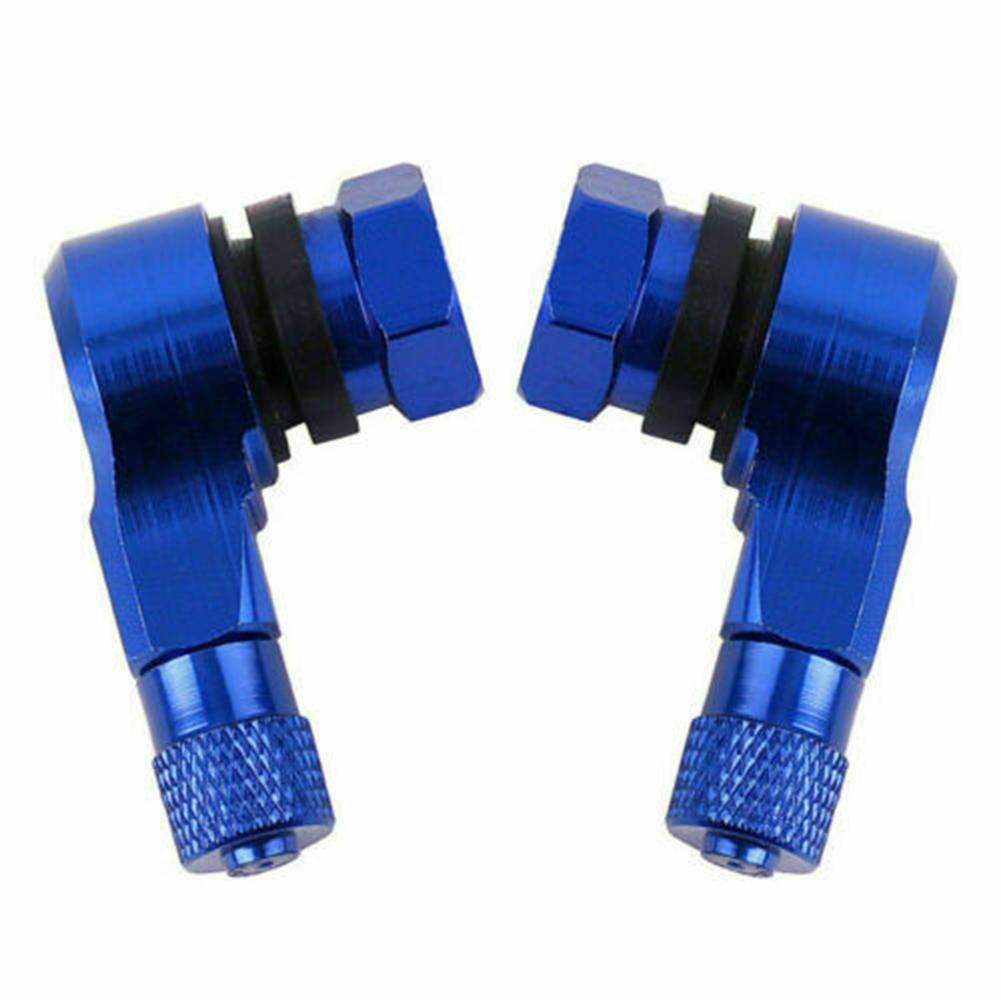 2PCS CNC Motorcycle 90 Degree Angle Wheel Tire Stem Tubeless Valve Aluminum Easy To Fill And Easy To Use To Check Tire Pressure.