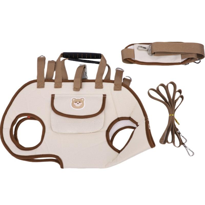 Outdoor Portable Breathable Pet Leash Backpack for Cats and Dogs, Hand-Carried and Crossbody Travel Harness for Pets