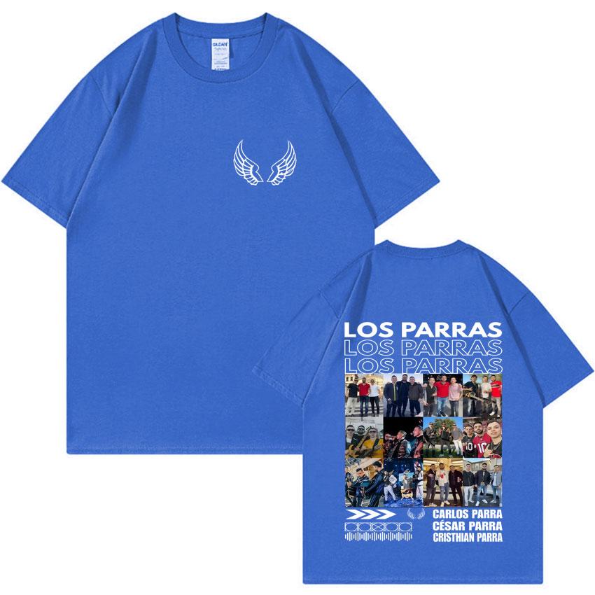 Rapper Los Parras Tour TShirts Harajuku Double Sided Print Summer Graphic Oversized Hip Hop Tshirts ONeck Cozy Men Tops Unisex