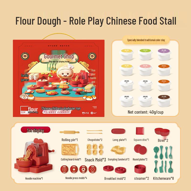 Caleyou Handmade Play Food Stall Educational Toy for Girls Aged 3-6