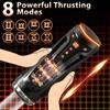 Automatic Heating Sucking Blowjob Masturbator Cup 9 Vibrations with 8 Thrust Modes And 2 Heating Levels 3D Textured Tunnel Sex Toy For Male