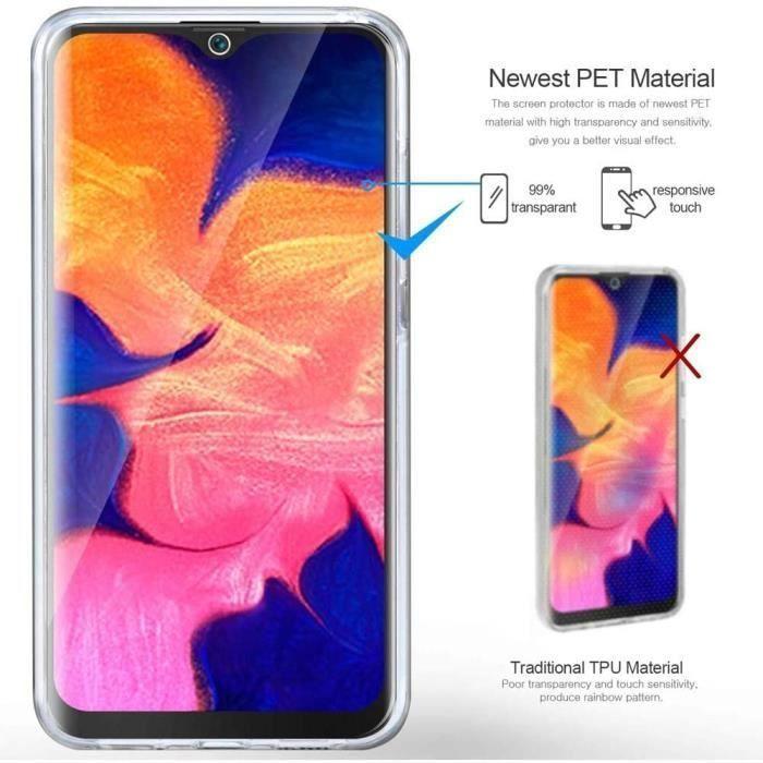 Coque pour Samsung Galaxy A10 - LittleMonkey - Version améliorée 2019 - 360 Degré - Transparent - Souple