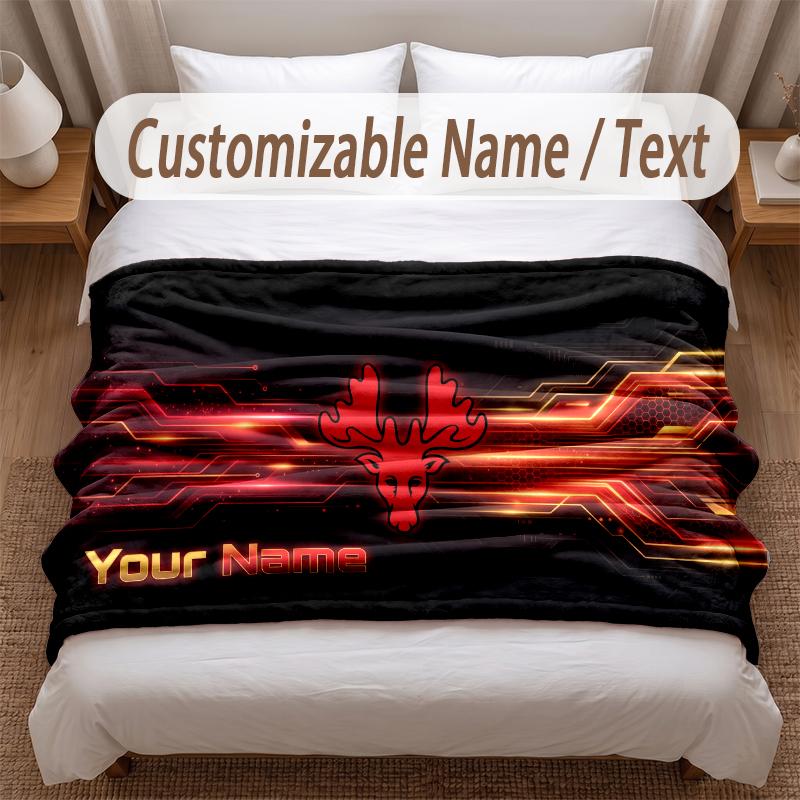 Watford FC Printed Flannel Blanket Custom Name Text Soft Warm Throw For Bedroom Holiday Gift