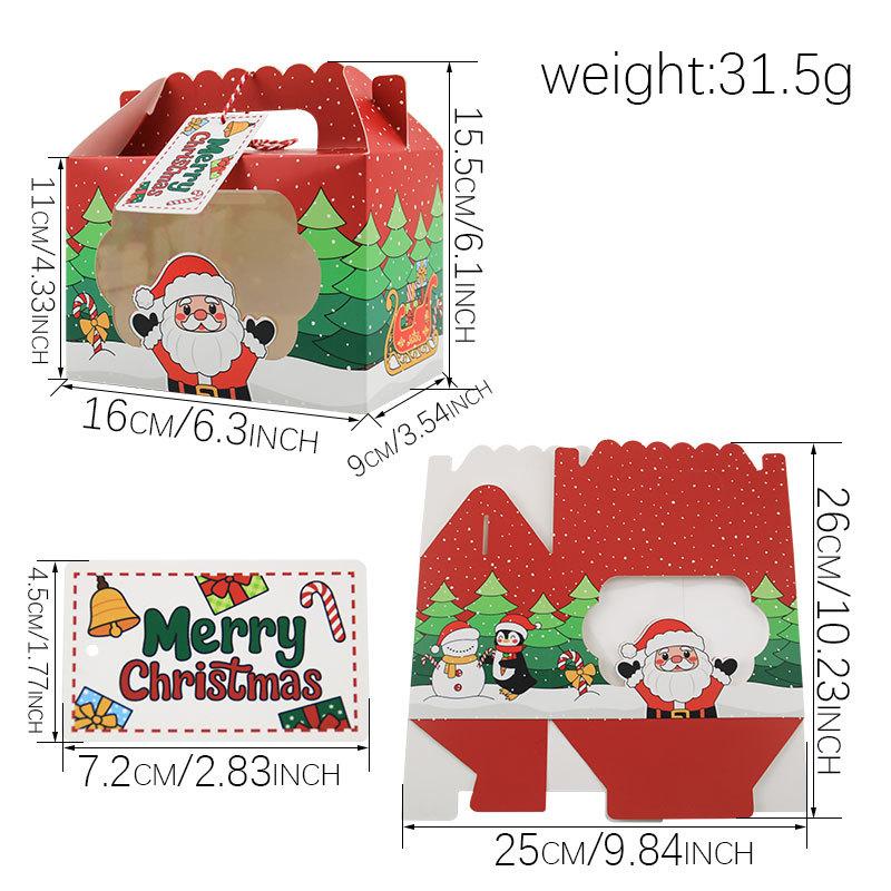 Christmas Handheld Box Window Candy Packaging Box Hand Carry Cooking Cake Cookie Box
