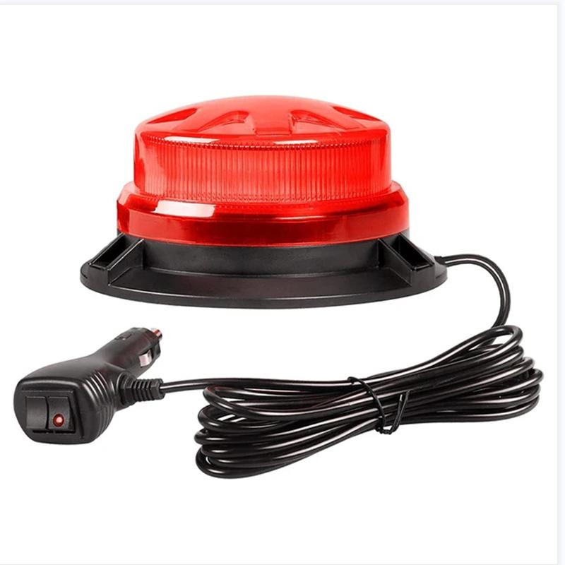Magnetic Base LED Blue Emergency Strobe Light Car Police Roof Flashing Hazard Warning Light 12V/24V Vehicle Safety Beacon Lamp