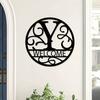 1pc Metal Letter Sign, Surname Family Name Plate for Outdoor Wall, Housewarming Halloween Christmas New Year Gift