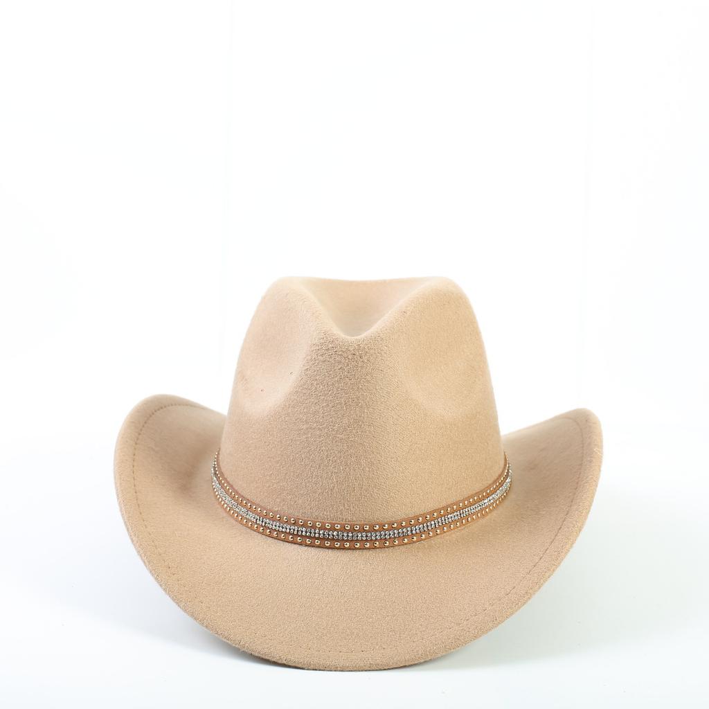 Popular European and American fashion western cowboy hats, classic commuter woolen jazz hats for men and women