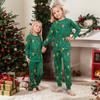 Family Matching Christmas Print Pajama Set, Round Neck Long Sleeve and Long Pants Loungewear for Holiday