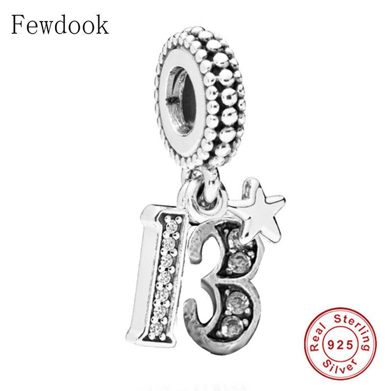Fit Pan Charm Bracelet Authentic 925 Silver Alphabet & Numbers 18 21 50 60 Years Of Love Bead Making Berloque