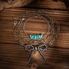 Fashion Style Bow Pendant Necklace Female, Retro Geometric Beaded Collarbone Necklace