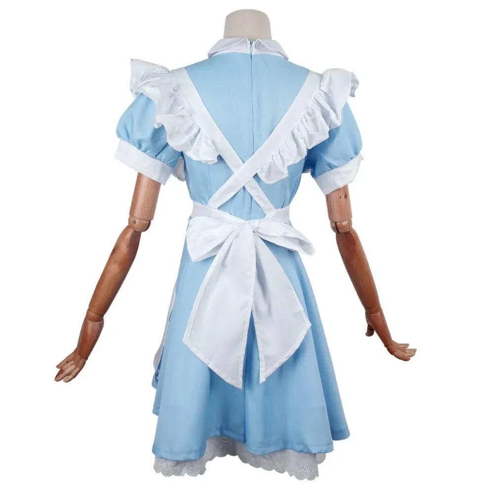 Petrecere Mascată cu Tematică de Carnaval Costum Albastru de Servitoare 2024 Cos Alice în Țara Minunilor Costum Lolita Costum de Scenă