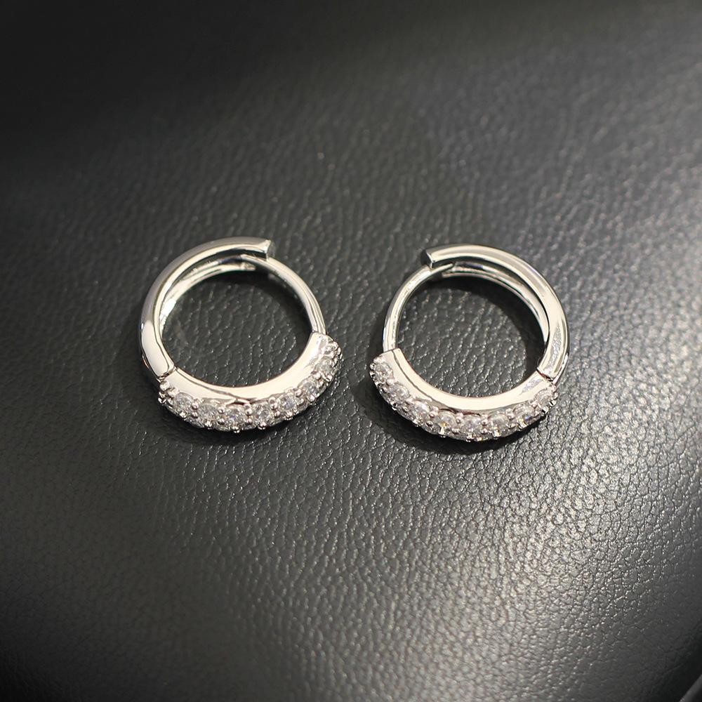 European and American Niche Classic Versatile Diamond-encrusted Small Earrings, Studs, Simple and Delicate Multi-color Small Ear Buckles, Versatile Ea