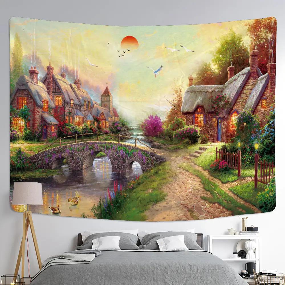 Van Gogh Oil Painting Wall Tapestry Multi Pattern Soft Background Home Decor Multi Size Wall Hanging Aesthetic