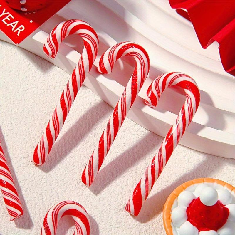 Weihnachtsrot und Weiß Süßigkeitenfarbene Weihnachtsstange Feiertagsdekoration Set Hergestellt aus Weichem Keramikmaterial, Geeignet für Bastelarbeiten