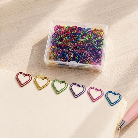 Colorful Wire Clips for Files 50PCS Cute Decorative Paper Clips, Assorted Shapes Metal Bookmark Page Markers Journaling File Organizer