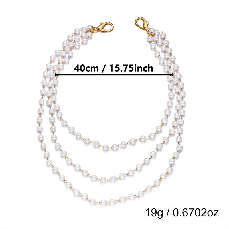 Boho Imitation Pearl Multi Layer Body Chain Beaded Shoulder Chain for Women Beach Vacation Daily Wear Jewelry