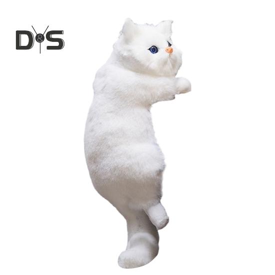 

Имитация кошачьего украшения из искусственного меха, плюшевая игрушка в виде кошечки, пушистая кошачья игрушка, мягкая кукла для дома, подставка под телевизор, полка, край, декор A