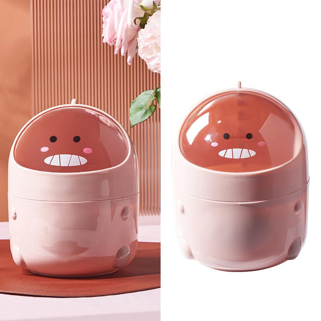 Desktop Trash Can Multifunctional Storage Bucket   Cover Cartoon Container Small Waste Bin for Home School