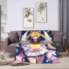 S-SAILOR Anime M-MOON Blankets  Warm Soft Funny Plush Bedding Throws For Children Home Decor Flannel Bedspread Bed Cover