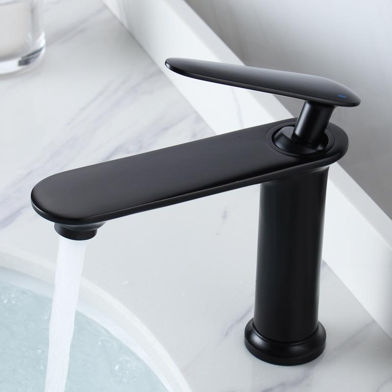 Luxury Bathroom Basin Faucet Deck Mounted Black Chrome Gold Sink Tap Single Hole Water Taps Hot and Cold Basin Mixers