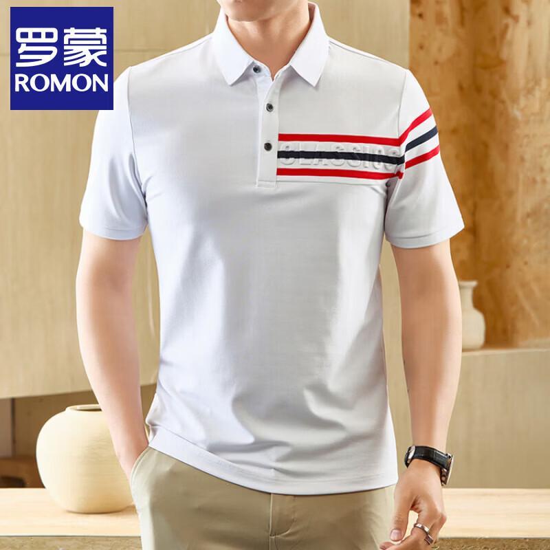 Luomeng Men s Striped Color Block Polo Shirt XL