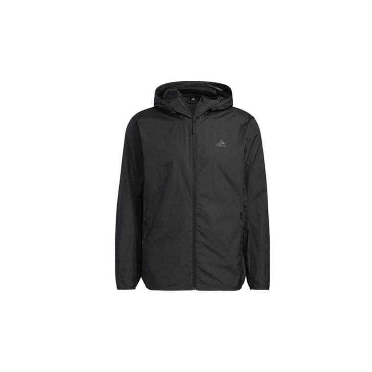 adidas Windbreaker Hooded Jackets Black Men s HE7366 XS