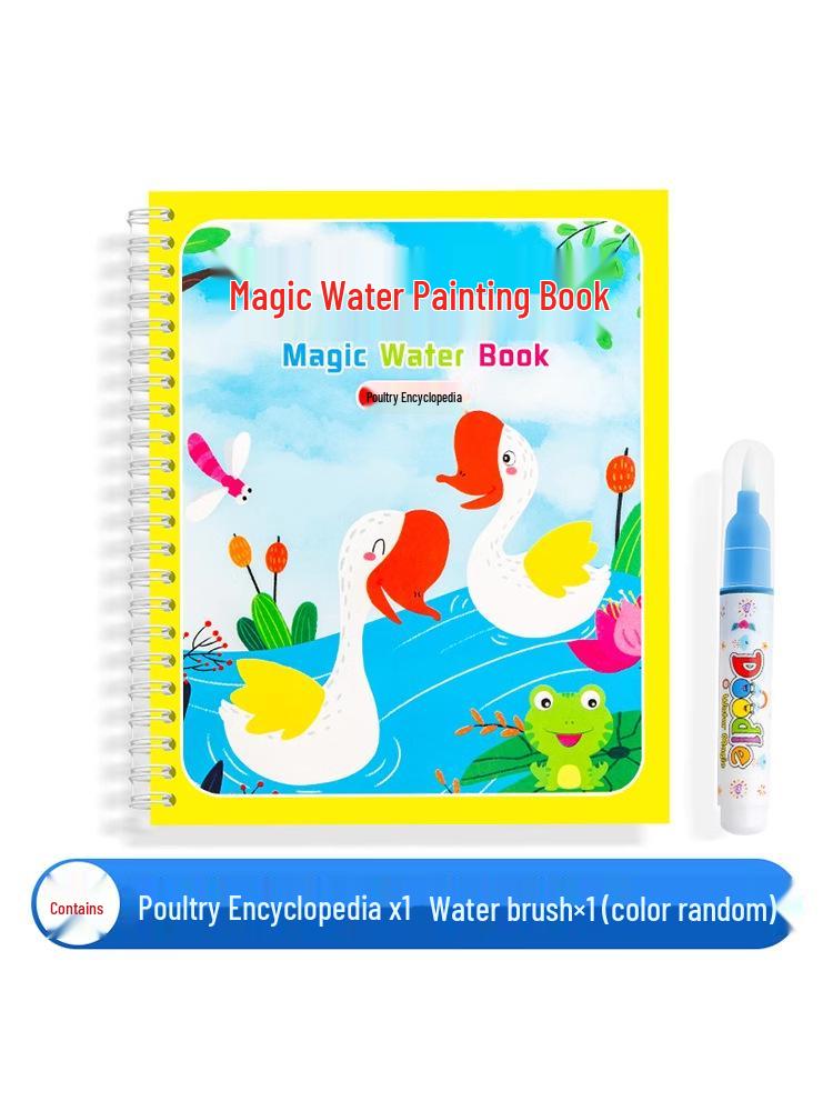 Reusable Children's Magic Water Doodle Book with Baby Water Pen - Educational Drawing Toy