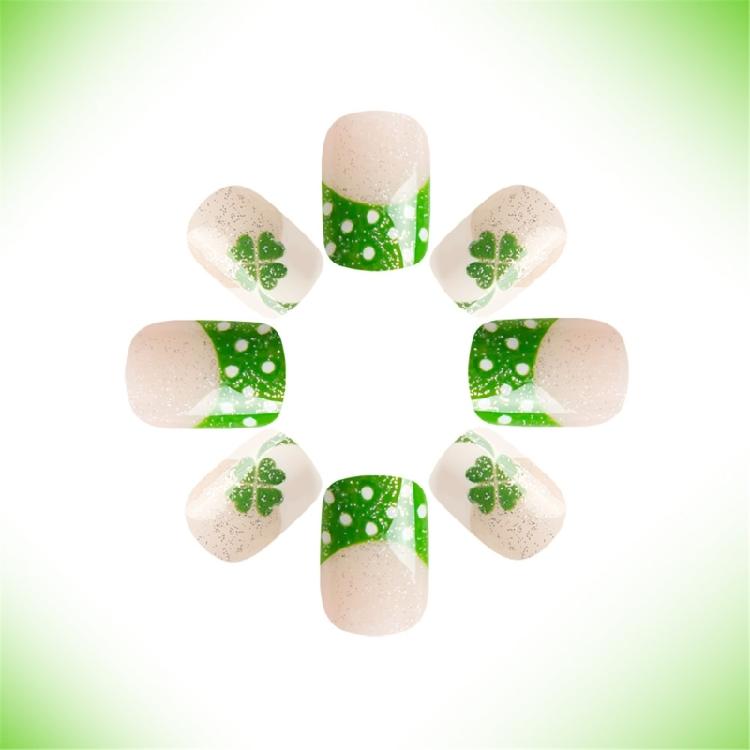 Square Nail Tips Fake Nail Glues On Nail Stick On Nail Saint Patrick’s Day Press On Nail Artificial False Nail for Women