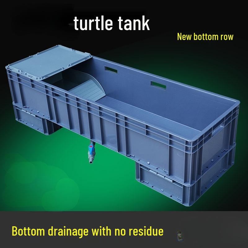 Turtle Tank with Bottom Drain, Sand Pit, Climbing Ladder & Sun Deck