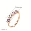Vintage Purple Zircon Rings for Women Gold Color Wedding Party Jewelry Gift