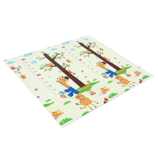 80x72in Baby Play Mat Extra Large Crawling Mat with Cartoon Animal Pattern Thick Foam Play Mat Reversible Portable Baby Floor Mat