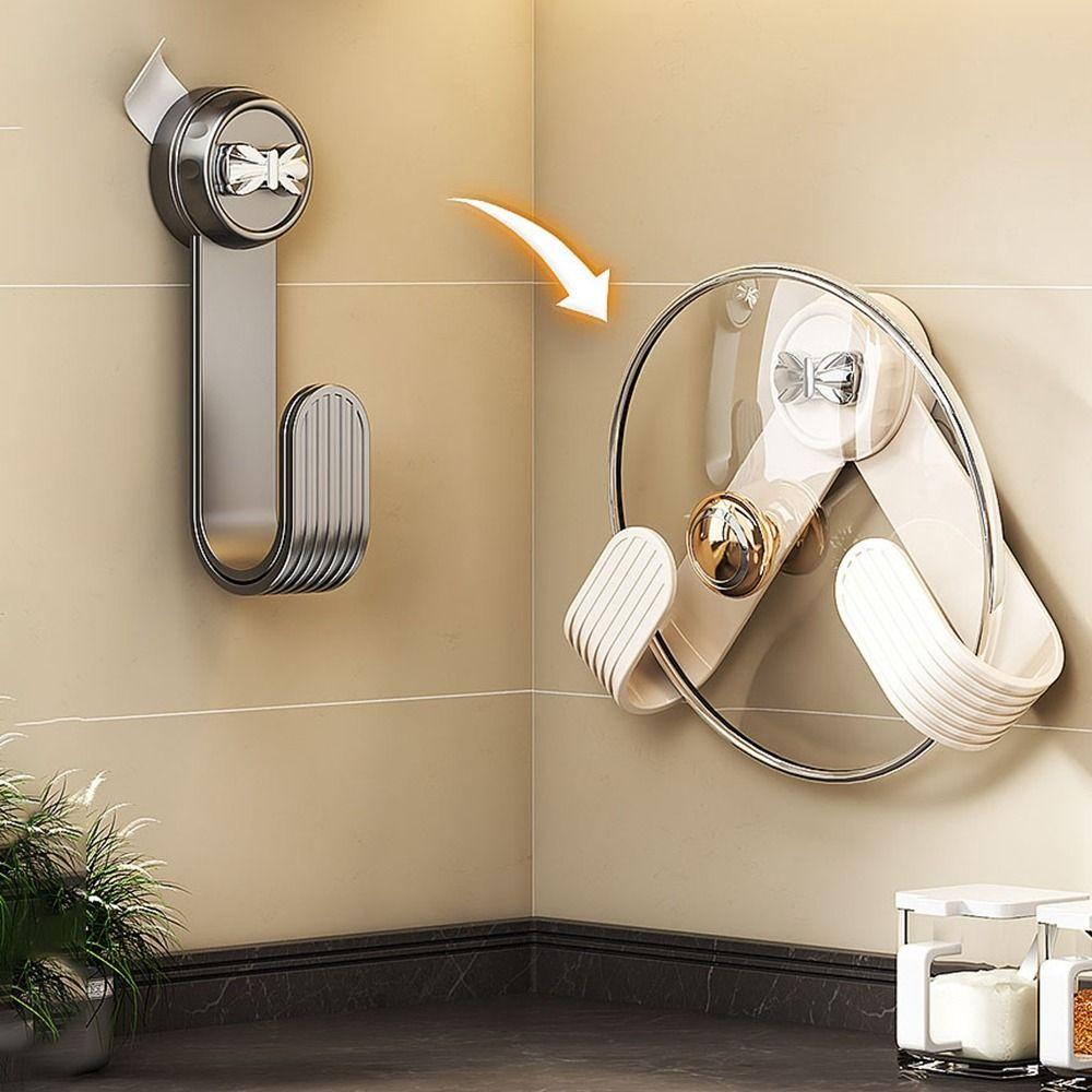 3Pcs Wall Mounted Pan Cover Storage Holder Punch Free Cutting Board Storage Rack  Kitchen