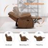 Manual Recliner Chair, Faux Leather Single Sofa with Armrest & Backrest, Living Room & Bedroom Furniture, Brown, Customized