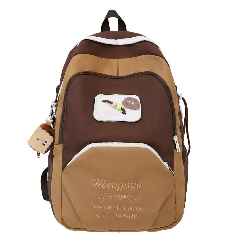 Симпатичный женский рюкзак большой емкости с цветными блоками — фото 29