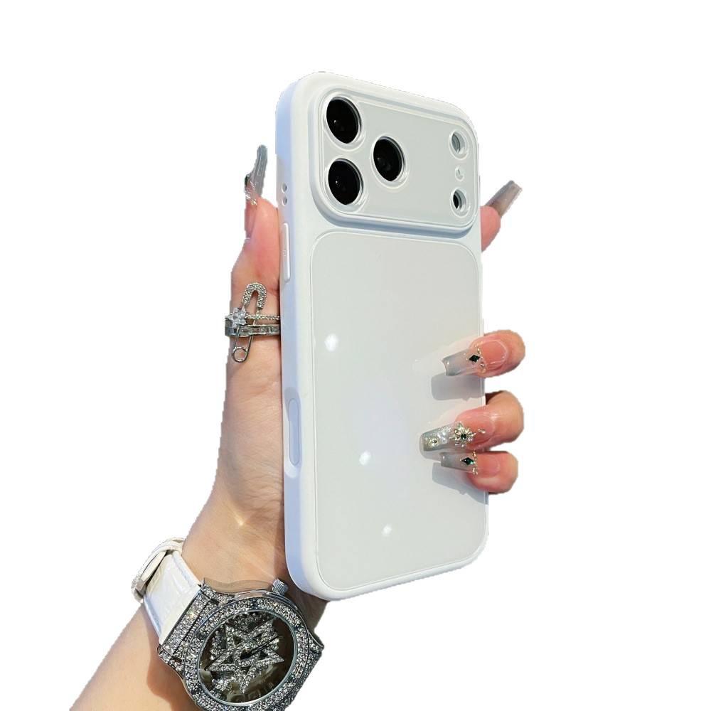 Crystal Lens Glass Phone Case for Apple iPhone 17/16 PRO - Fresh Solid Color