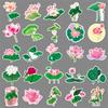 50 Lotus Leaves Doodle Small Fresh Plants Flowers Creative DIY Mobile Suitcase Stickers Waterproof