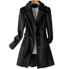 Women's Long Slim Coat Elegant Stylish Single-Breasted Jacket Solid Color Coat