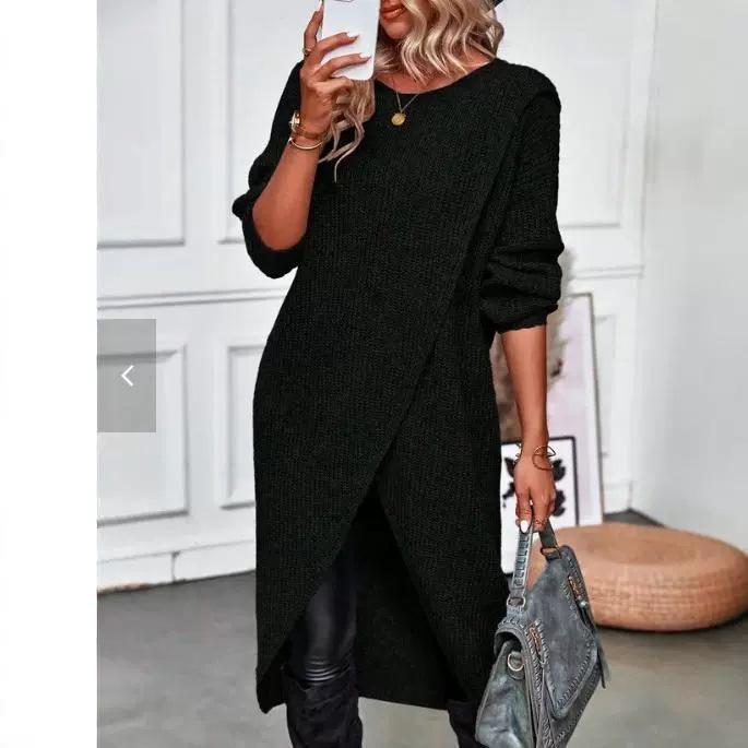 Robe Manteau Long Tricoté pour Femme