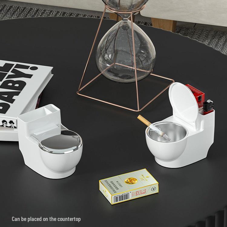 Smoke-Proof Stainless Steel Ashtray with Lid for Home and Office