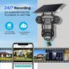 4G True Three-eye Three-lens Monitor with Night Vision and All-day Recording, Low Power Consumption Home AOV Solar Camera