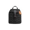 Amelia 16 Logo Prata Lona Monograma Clássico Com Mochila de Couro Mochila Feminina preta CP106-SVBK