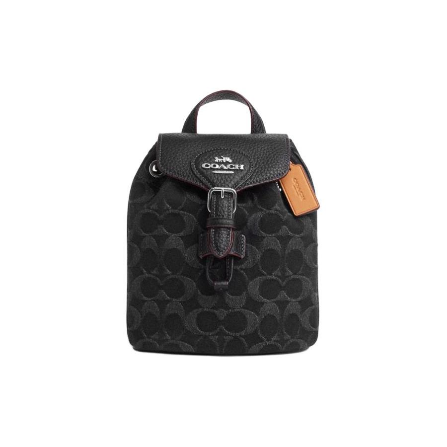 Coach Amelia Convertible Backpack Signature Denim Silver Black CP106-SVBK Basic Set BagDust Bag 23000₽