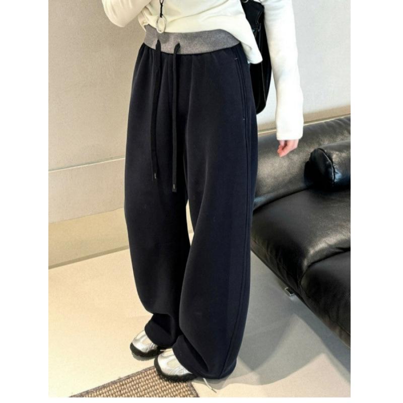 Versatile High-Waisted Fleece-Lined Maternity Sweatpants XL