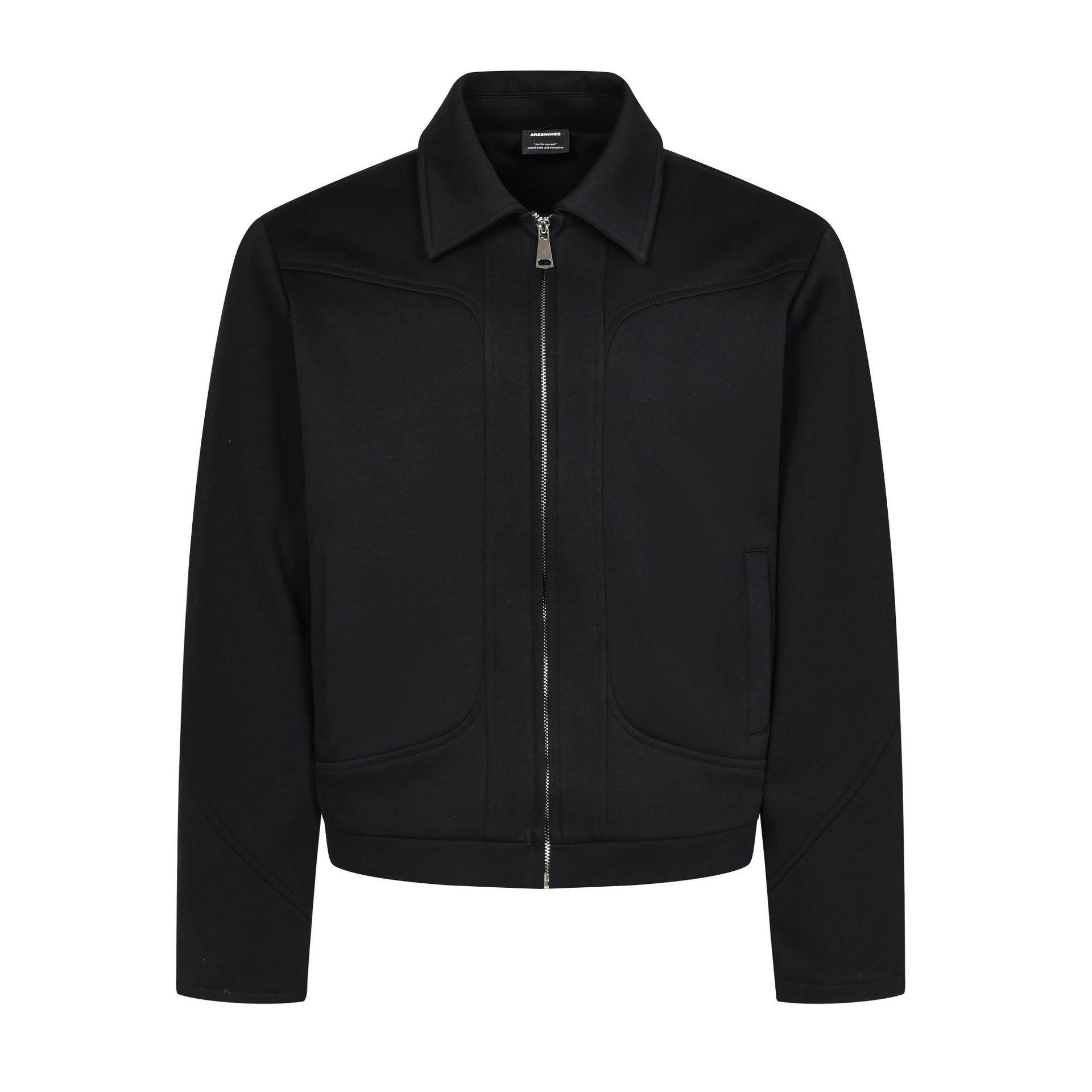 

ARES Men s Retro Spring Jacket - Solid Color Cleanfit Loose Outerwear Extra Large чорний