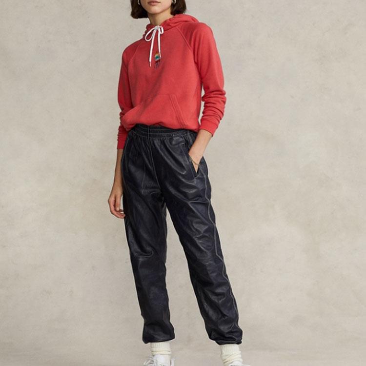 Polo Ralph Lauren SS22 Color Changing Velvet Solid Hoodie Women hoodies Red WMPOKNINFB20224-600
