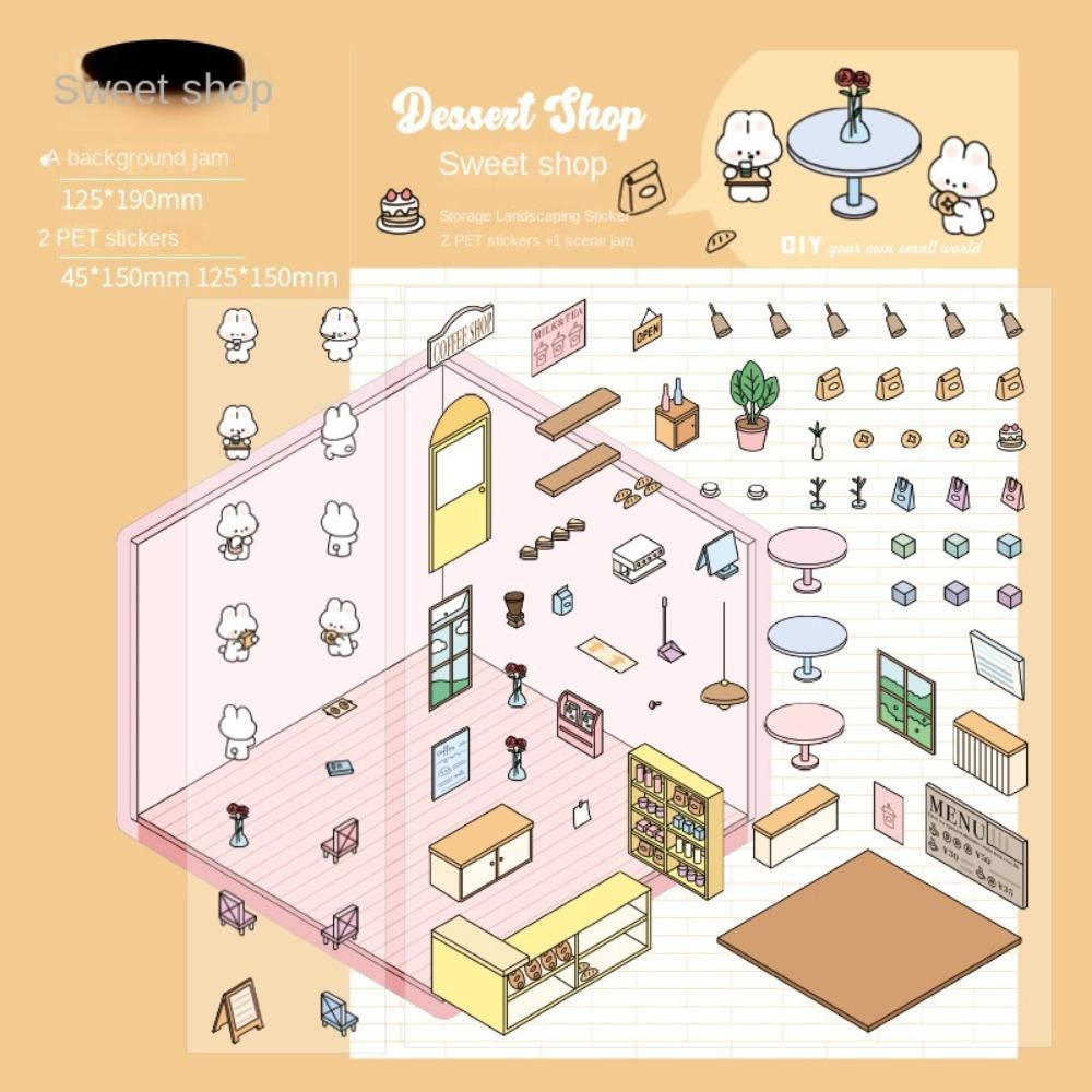 DIY Miniature Scene 3D Stickers Decorative Landscaping Stickers Kawaii Visual Stacking Sticker