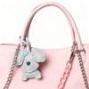 Adorable Curly Dog Keychain PU Leather Bag Charm With Secure Metal Hook For Purse Backpack Decoration Lightweight Design
