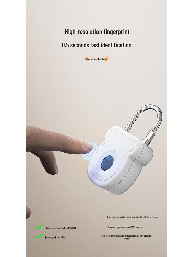 Smart Fingerprint Padlock for Secure Storage & Travel