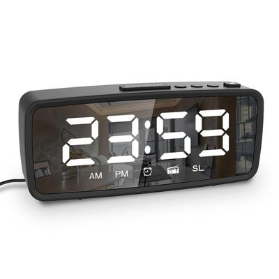 Radiosveglia Digitale 5.1'' Radiosveglia a Specchio Dimmer a 3 Livelli Radio FM con Sleep Timer Volume Regolabile Modalità Scura Allarme